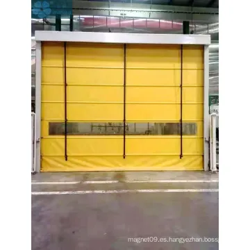Puerta de tela PVC de apilamiento resistente al viento para almacén